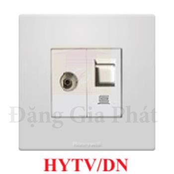 Ổ cắm Tivi + Ổ cắm vi tính Rj45 HYTV/DN